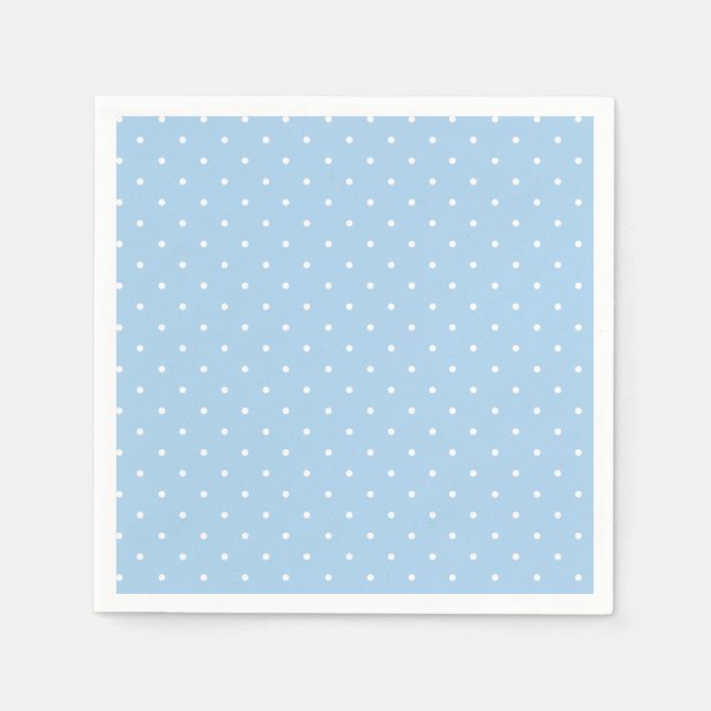 Micro Polka Dot White - Baby Blue Napkin (Front)
