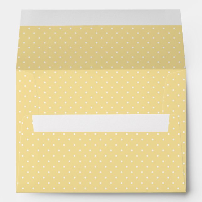 Micro Polka Dot White - Canary Yellow Envelope (Back (Bottom))