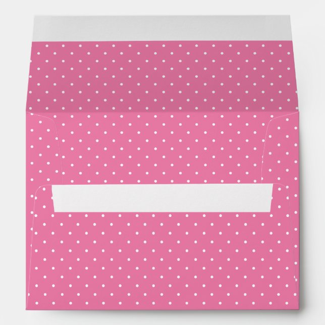 Micro Polka Dot White - Fuchsia Pink Envelope (Back (Bottom))