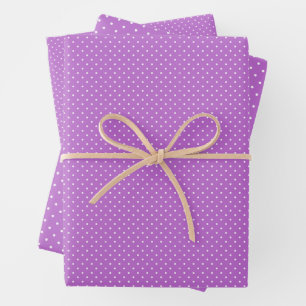 Micro Polka Dot White - Orchid Purple Wrapping Paper Sheet