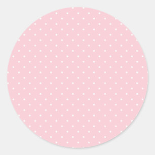 Micro Polka Dot White - Pink Classic Round Sticker