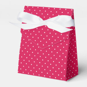 Micro Polka Dot White - Raspberry Red Favour Box