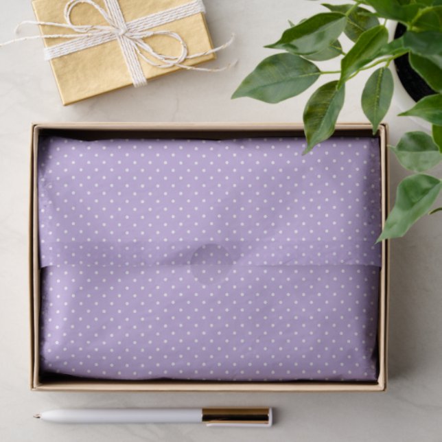 Micro Polka Dot White - Soft Lavender Tissue Paper (Gift)
