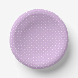 Micro Polka Dot White - Soft Lilac Paper Plate