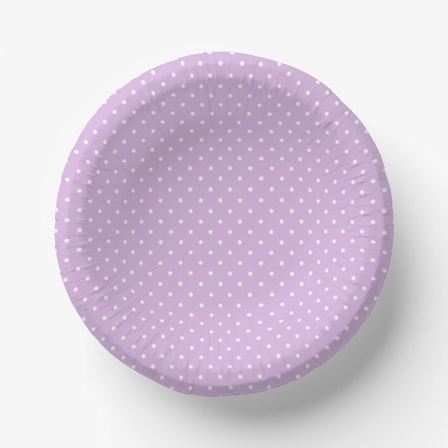 Micro Polka Dot White - Soft Lilac Paper Plate (Front)