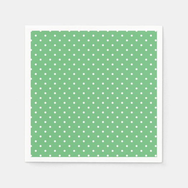Micro Polka Dot White - Summer Green Napkin (Front)