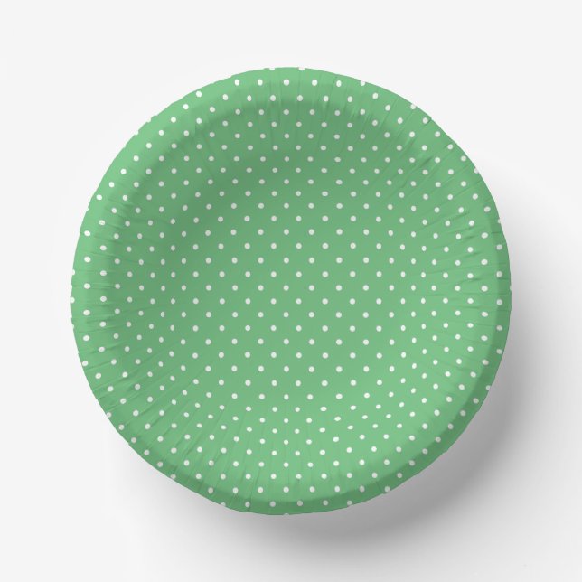Micro Polka Dot White - Summer Green Paper Plate (Front)