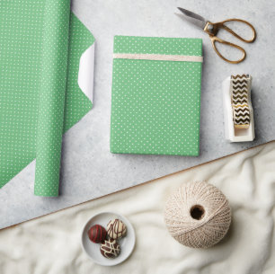 Micro Polka Dot White - Summer Green Wrapping Paper