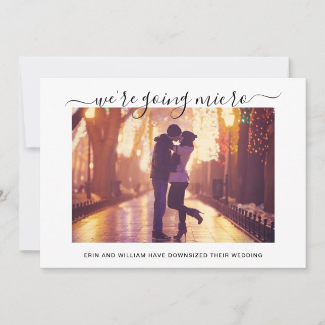 Micro Smaller Downsized Wedding Script Photo (Front)