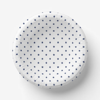 Micro Stars Navy Blue - White Paper Plate