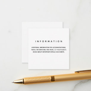 Micro Wedding Information Enclosure Card