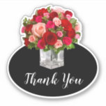 Micro Wedding Roses Thank You Sticker Labels<br><div class="desc">Pretty microwedding thank you sticker labels in a beautiful bouquet of roses flower theme with thank you text you can personalise or use as shown. Thank your wedding guests,  decorate your favour packages,  or use these as envelope seals for a micro wedding,  minimony,  or sequel weddings in style.</div>