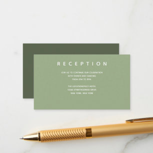 Micro Wedding Sage Small Reception Info Enclosure Card