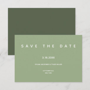 Micro Wedding Sage Typography Small Minimal Save The Date