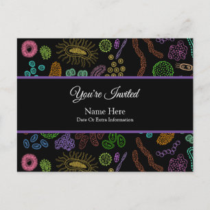 Microbes Invitation Postcard