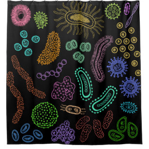Microbes Shower Curtain