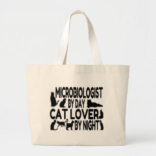 Microbiologist Cat Lover Large Tote Bag