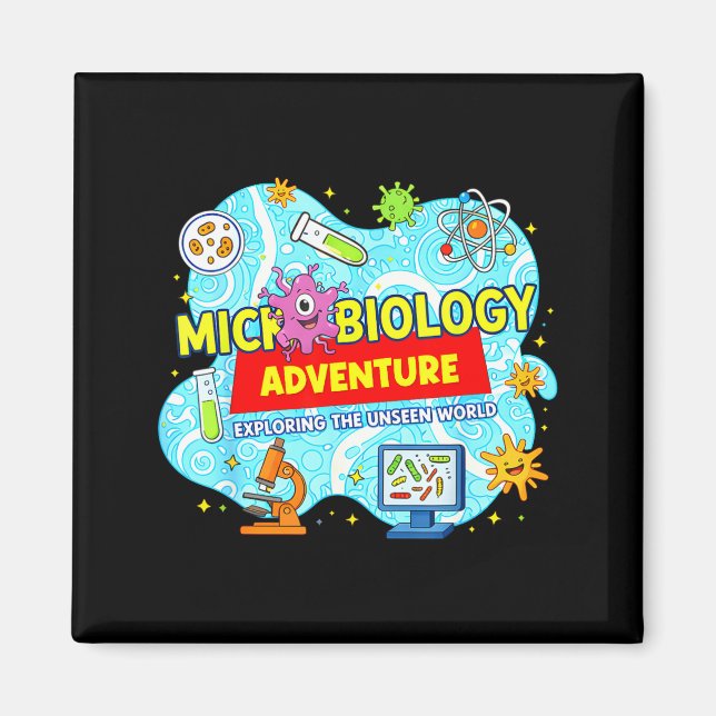 Microbiology Adventure Explore The Unseen Word Lab Magnet (Front)
