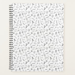 Microbiology - Black on White Planner