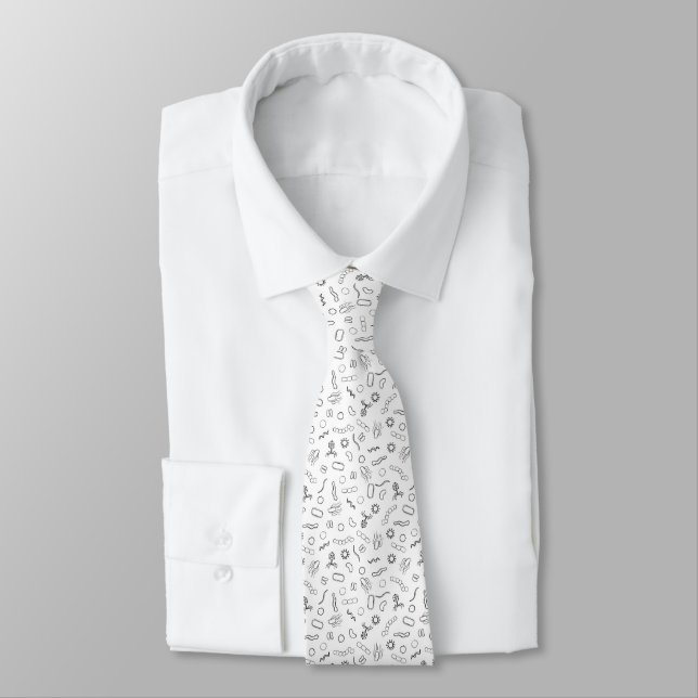 Microbiology - Black on White Tie (Tied)
