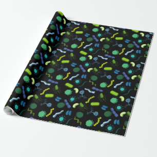 Microbiology - Color on Black Wrapping Paper