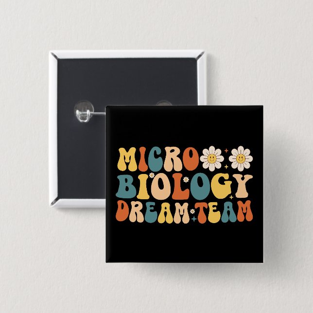 Microbiology Dream Team 15 Cm Square Badge (Front & Back)