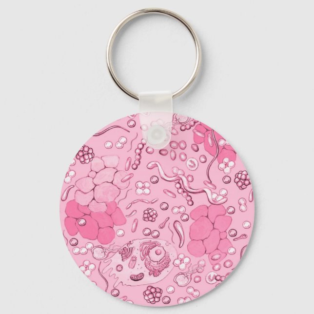 Microbiology In Pink Key Ring (Front)