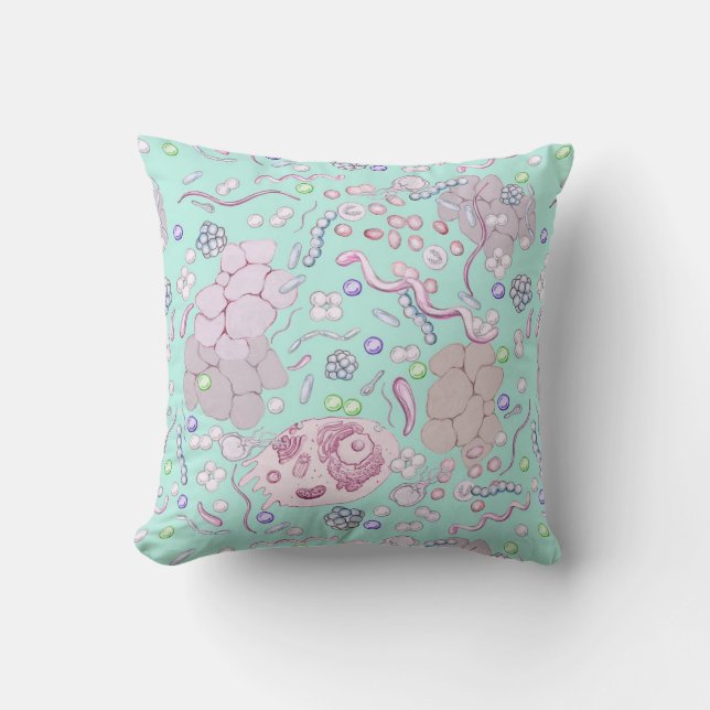Microbiology Pattern in Blue Cushion (Front)