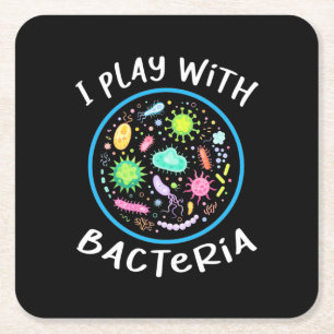 Microbiology Science Teacher Square Paper Coaster