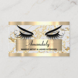 Microblade Makeup Eyelash Extension Gold Glitter Business Card