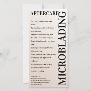 Microblading Aftercare Beige Grey Glamour Thank You Card