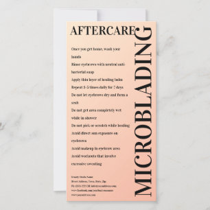 Microblading Aftercare Creamy Glam Thank You Card