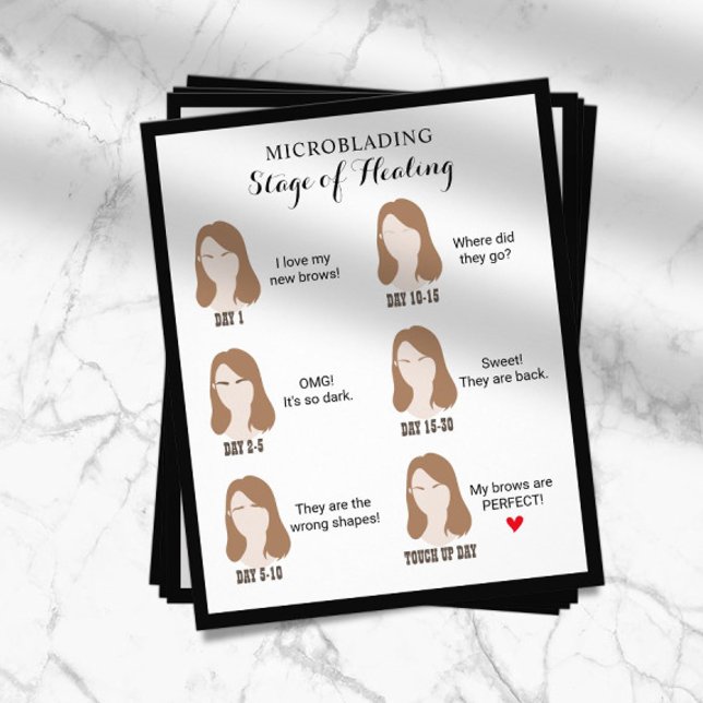 Microblading Aftercare Instruction Classy Framed Flyer (Creator Uploaded)