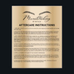 Microblading Aftercare Instruction Modern Gold Flyer<br><div class="desc">Microblading Aftercare Instruction Modern Gold Flyers.</div>
