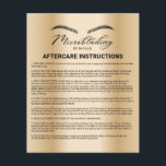 Microblading Aftercare Instruction Modern Gold Flyer<br><div class="desc">Microblading Aftercare Instruction Modern Gold Flyers.</div>