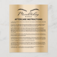 Microblading Aftercare Instruction Modern Gold