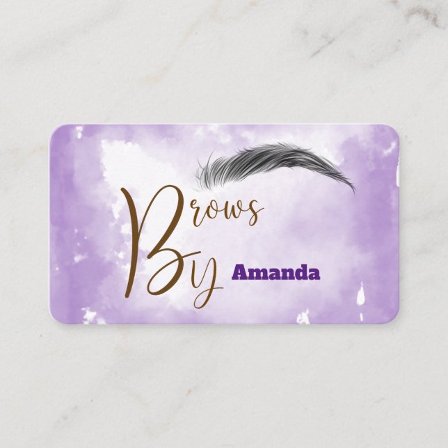 Microblading artist in brown colour business card (Front)