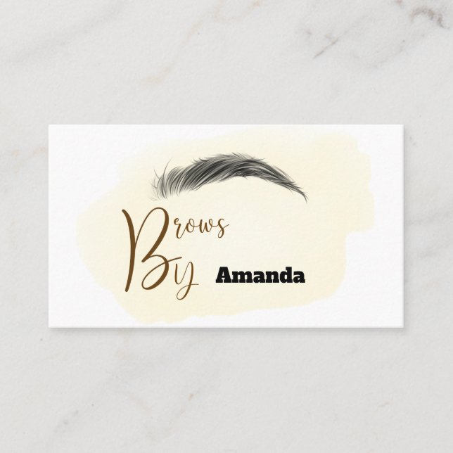 Microblading artist in brown colour business card (Front)
