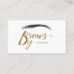 Microblading artist in gold colour business card