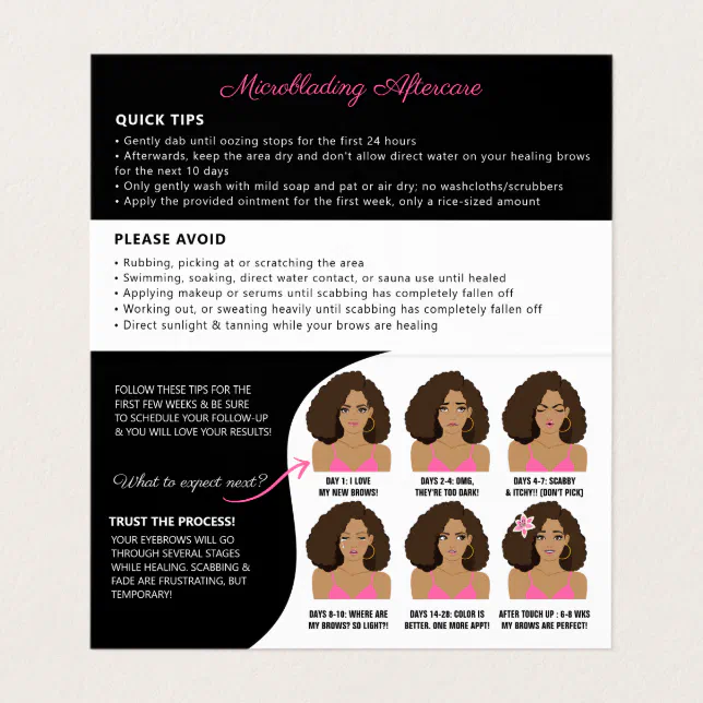 Microblading Brow Aftercare Appointment Reminder B Business Card | Zazzle