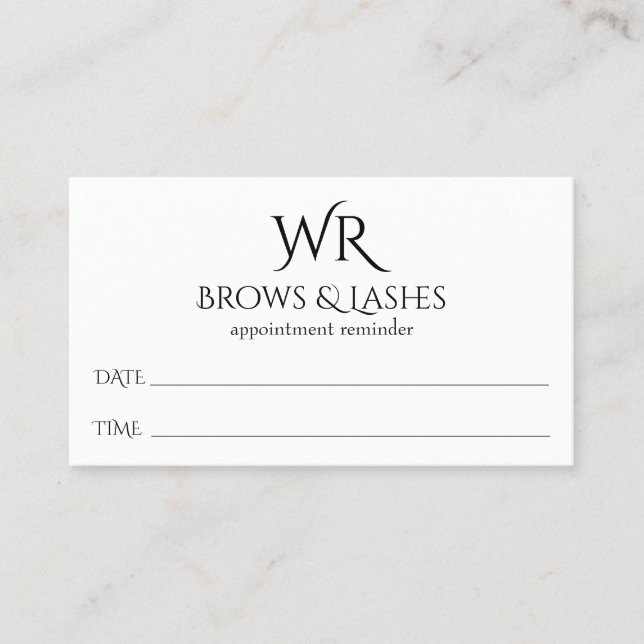 Microblading Brows & Lashes Salon Appointment Card (Front)
