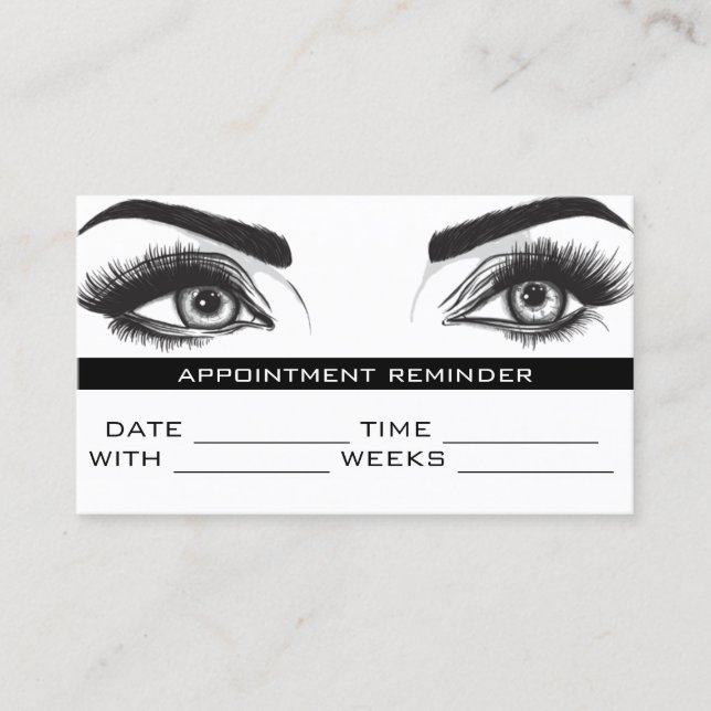 Microblading Brows & Lashes Salon Appointment Card (Front)