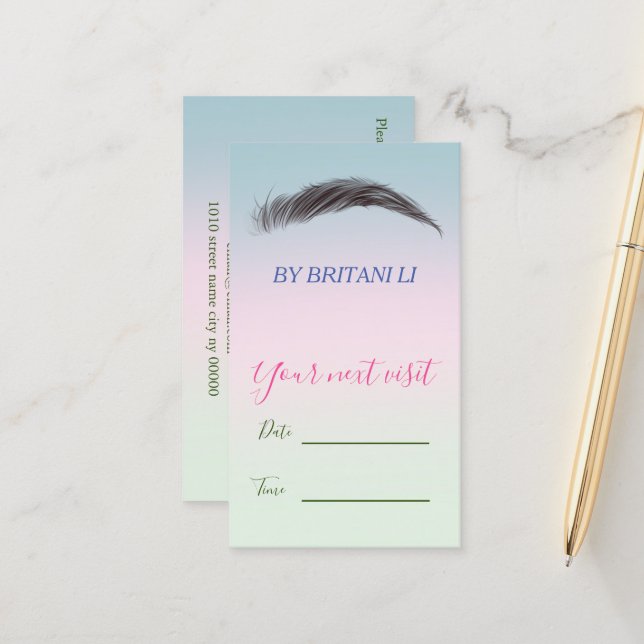Microblading Brows Salon,gradient Appointment card (Front/Back In Situ)