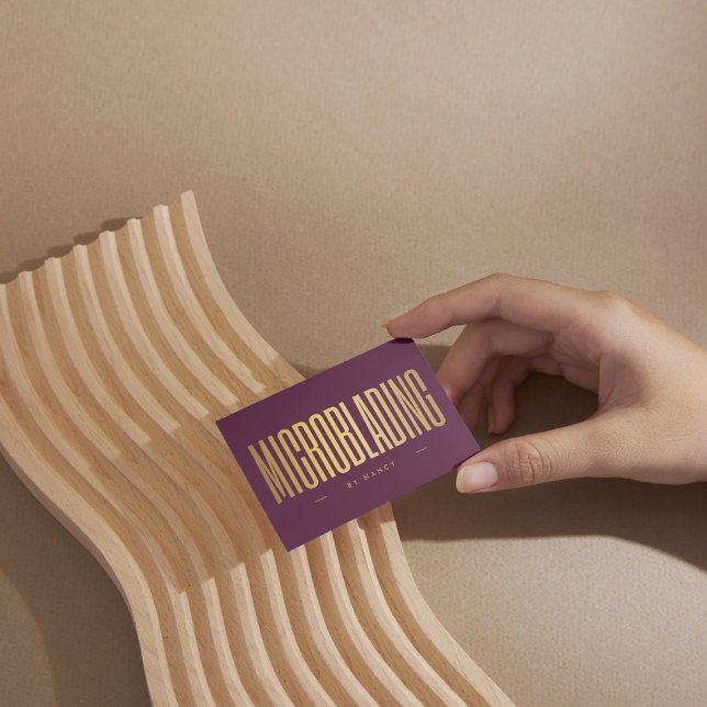 Microblading Burgundy And Gold Business Card (Creator Uploaded)