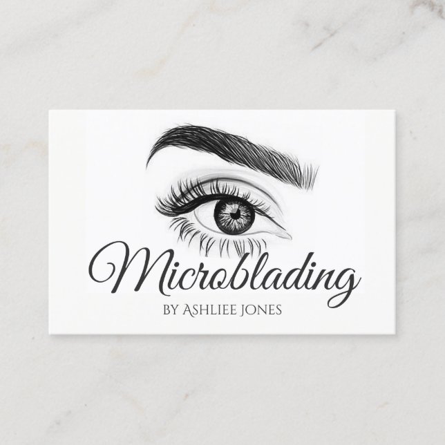 Microblading Eyebrows & Lashes Salon Business Card (Front)
