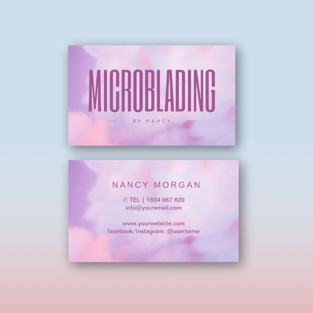 Microblading Holographic Purple Business Card (Creator Uploaded)