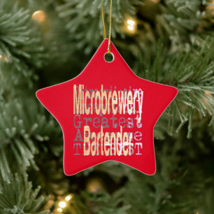 Microbrewery Bartender Extraordinaire Ceramic Tree Decoration