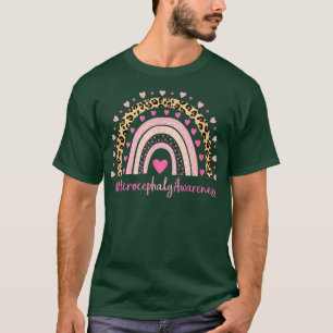 Microcephaly Awareness Pink Heart Leopard Rainbow T-Shirt
