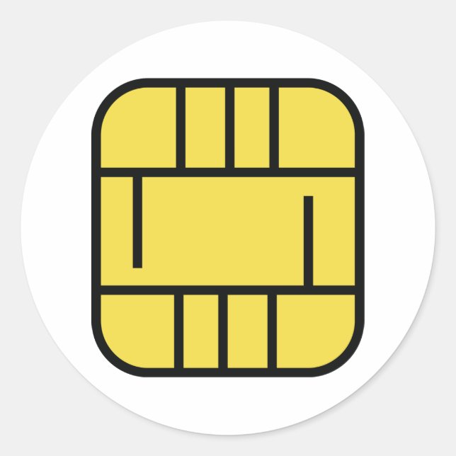 microchip credit card classic round sticker (Front)