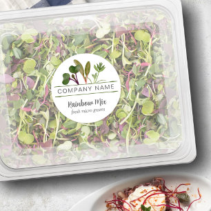 Microgreen Grower Food Labels, Company Name Classic Round Sticker